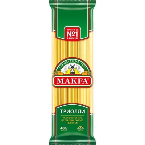 Makfa Макароны Триолли, вермишель длинная, 400 г