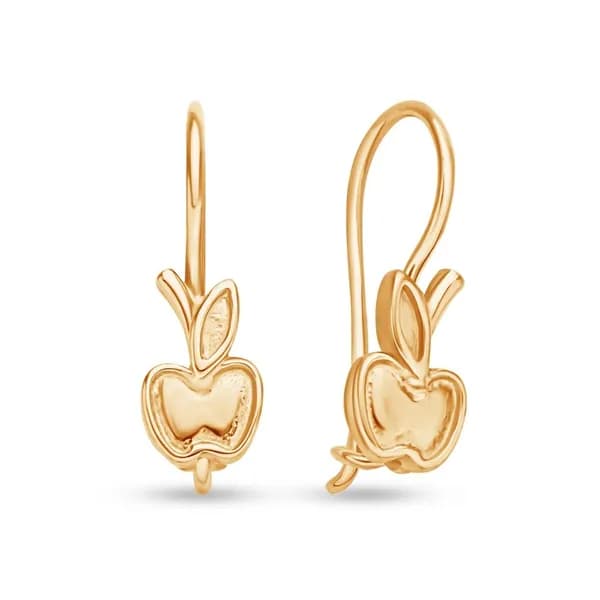 Серьги детские из красного золота 375 пробы 585GOLD