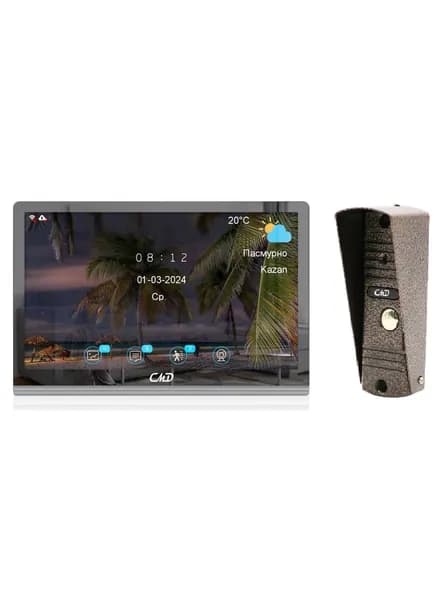Комплект видеодомофона 8"и вызывной панели(медь) CMD VD89MK-Slim FullHD Wi-Fi Mirror. Встроенный координатный модуль.