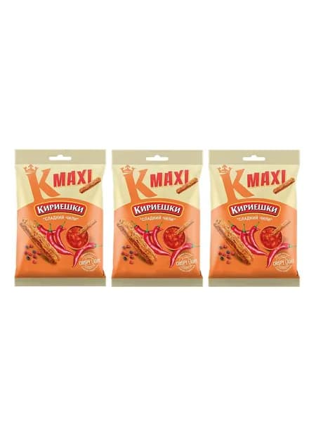 Кириешки Сухарики Maxi со вкусом сладкого чили, 60 гр, 3 уп