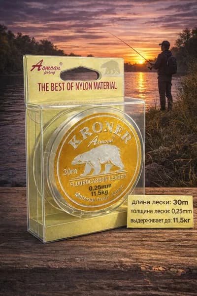 Флюорокарбоновая леска для рыбалки, размотка: 30 м, толщина: 0.25 мм