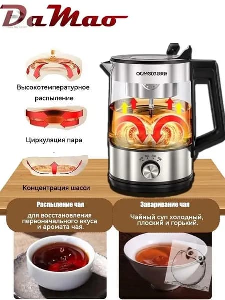 Чайник для заваривания (черный, паровая сетка)