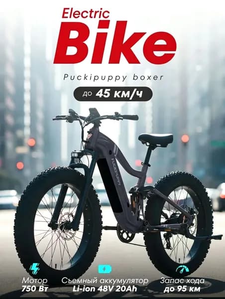 Электровелосипед фэтбайк Puckipuppy Boxer 750/серый