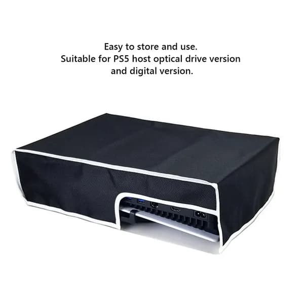 Чехол-пылезащита для PS5 Slim, горизонтальный, из оксфордской ткани, чёрный