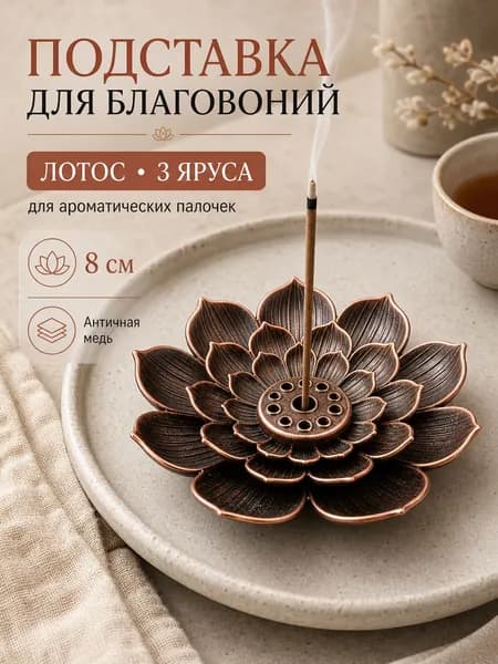 Подставка для благовоний палочек Лотос, держатель для аромапалочек, курильница для благовоний, аксессуар для медитации и ароматерапии