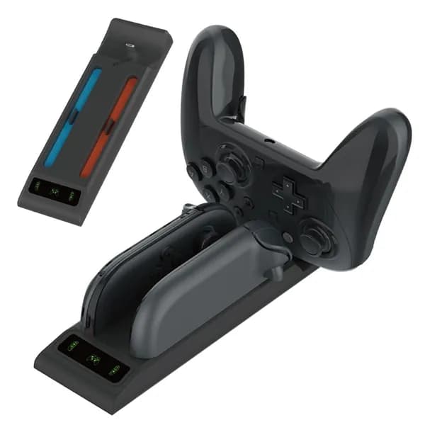 Зарядная станция для контроллеров Nintendo Switch 2 PRO и Joy-Con, черная, с индикатором зарядки