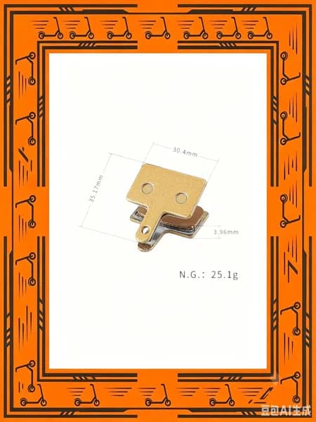1 пара тормозных колодок MT200/M315/M355/M395, металл, золото