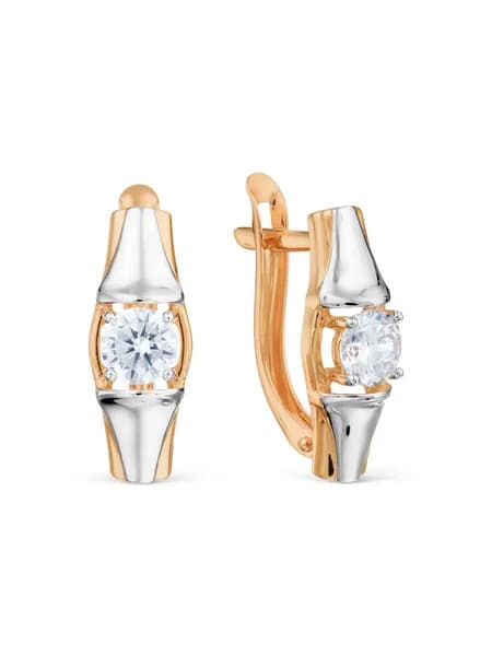 Серьги женские серебряные 925 пробы с фианитами, KARATOV