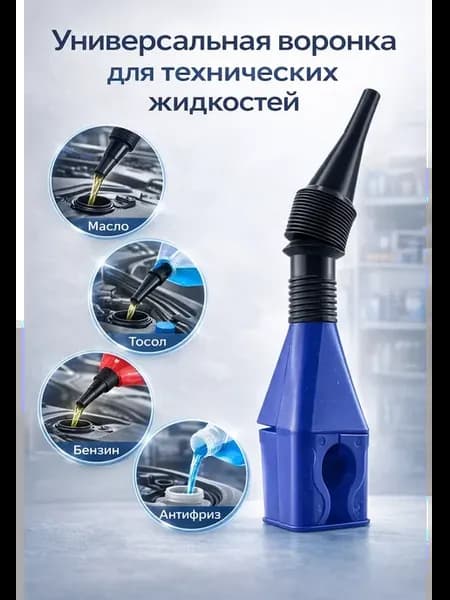 Универсальная воронка для масел, бензина и антифриза
