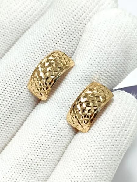 Золотые серьги женские из красного золота 585 пробы, французский замок
