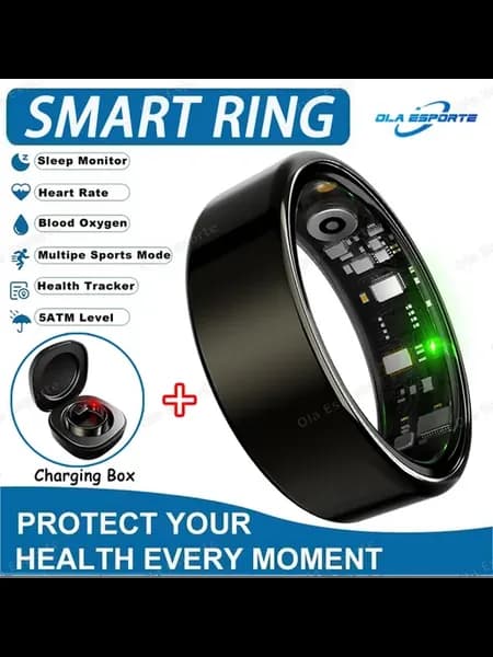 Умное кольцо R09 из титана для взрослых 10, Black Pro