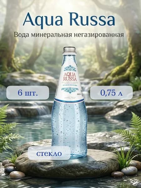 Aqua Russa Вода Минеральная Негазированная 750мл. 6шт