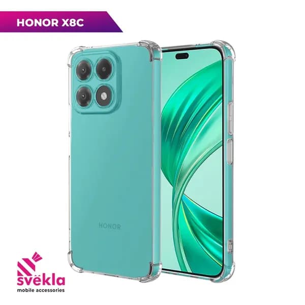 Силиконовый чехол для Honor X8c (Хонор Икс 8С) c усиленными углами Прозрачный Svekla Mix