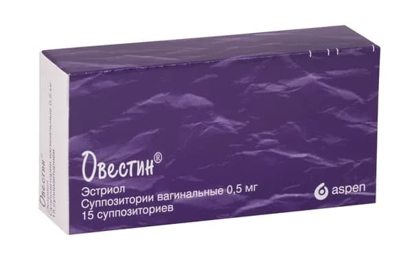 Овестин, суппозитории вагинальные 0.5 мг, 15 шт.