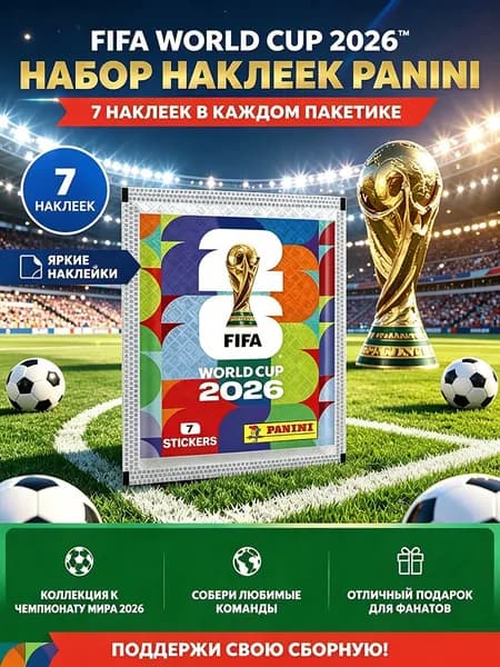 Официальные стикеры FIFA World Cup 2026 Panini, альбом для коллекционирования наклеек, набор для футбольных фанатов
