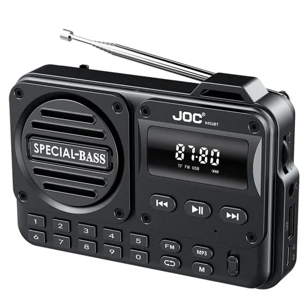 Портативная колонка JOC H456BT, регулируемое FM-радио, поддержка TF-карт, со светодиодным экраном