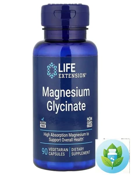 Глицинат магния (бисглицинат) Life Extension Magnesium Glycinate, 90 вегетарианских капсул