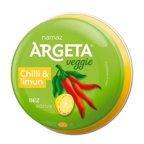 Овощной паштет из нута с чили и лимоном Veggie, Argeta, 95 г, Республика Сербия