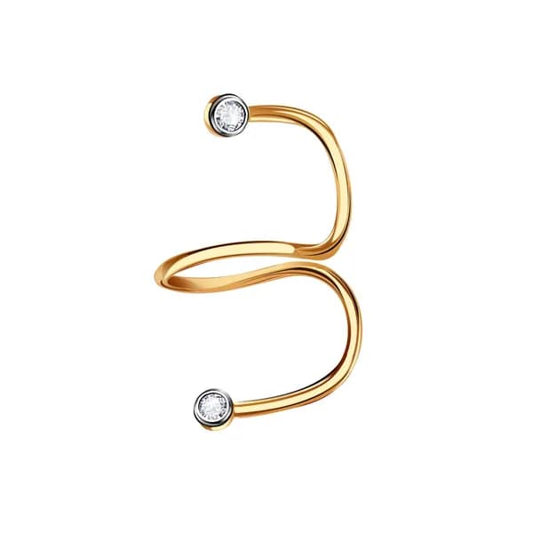 Одиночная серьга из золота DIAMANT-ONLINE с цирконием 585 пробы