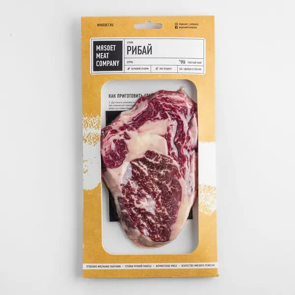 Стейк из говядины Рибай 200 г, МЯSOET MEAT COMPANY, охлажденный