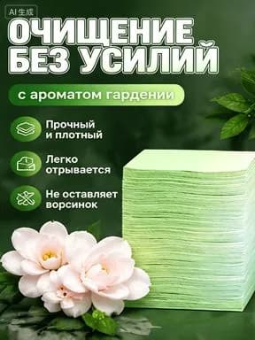 Уборочные салфетки с ароматом гардении плотные не оставляют ворсинок для домашней очистки