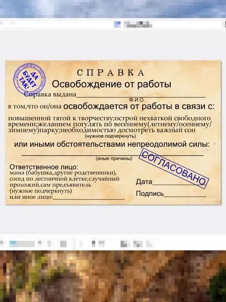 Бланк документа A6, листов: 1