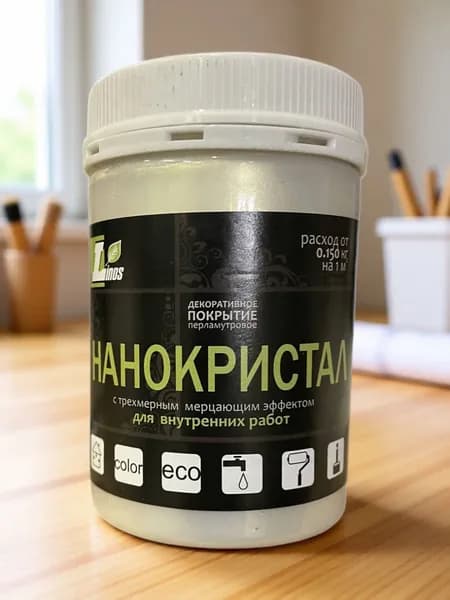 Нано-кристалл декоративное тонкослойное покрытие с эффектом стеклошариков