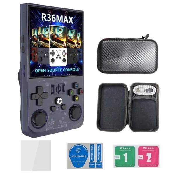 Портативная игровая консоль R36Max, Серый Прозрачный