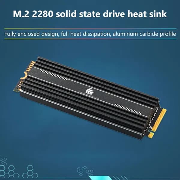 Алюминиевый радиатор охлаждения для SSD M.2 2280 с наносиликоновой термопастой