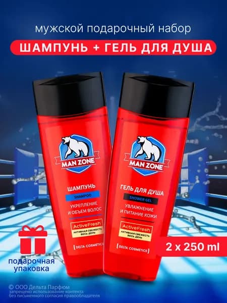 Подарочный набор для мужчин Man Zone Active Fresh (гель для душа + шампунь)