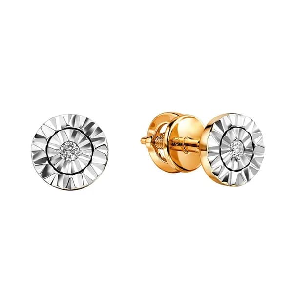 Серьги женские с бриллиантами из красного золота 585 пробы 585GOLD