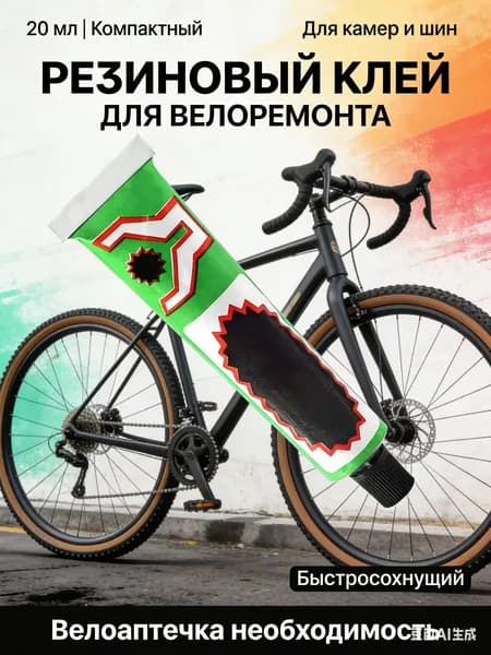 Клей резиновый 20 мл для латок велосипедный для ремонта камер шин и резиновых изделий велоаптечка