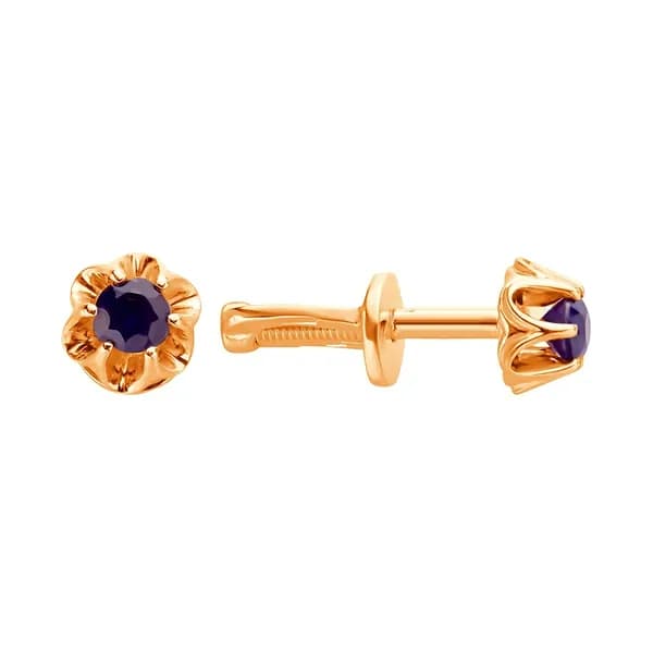 Серьги женские с сапфирами из красного золота 585 пробы 585GOLD