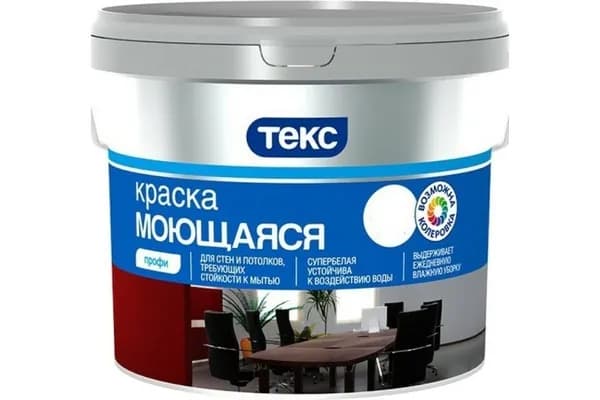 Текс Краска Гладкая, Акриловая, Глубокоматовое покрытие, 0.9 л, белый