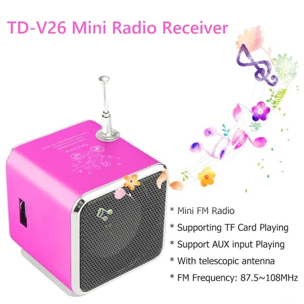 Портативная мини-колонка TD-V26 с LED-дисплеем, FM-радио и поддержкой microSD