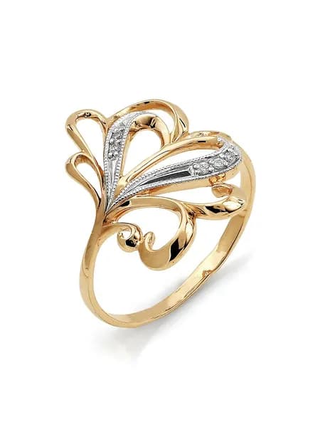 Кольцо серебряное женское 925 пробы с фианитами, KARATOV