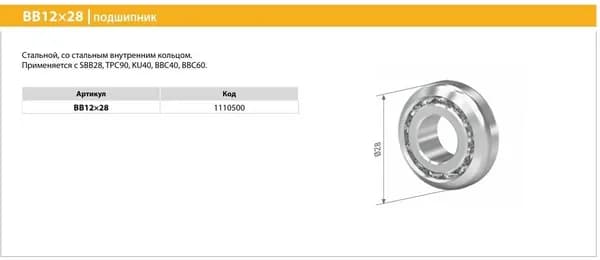 Alutech: Подшипник BB12x28