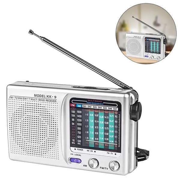 Портативный радиоприёмник с качественным динамиком FM AM SW питание от батареек
