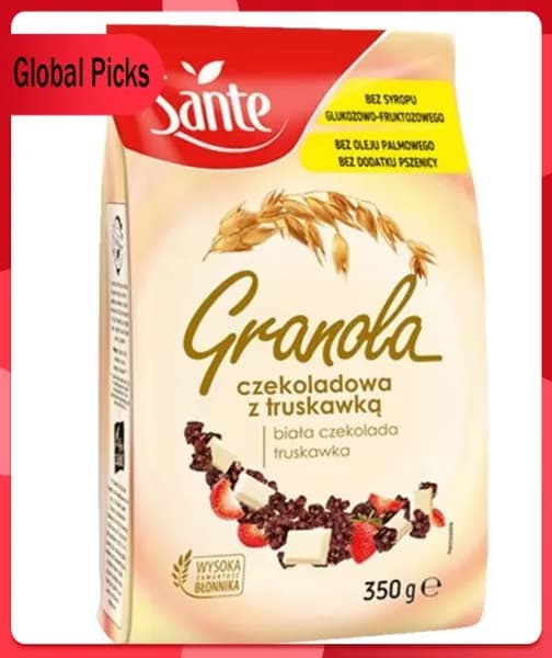 Sante / Гранола с Клубникой и Белым Шоколадом, 350 гр / Польша