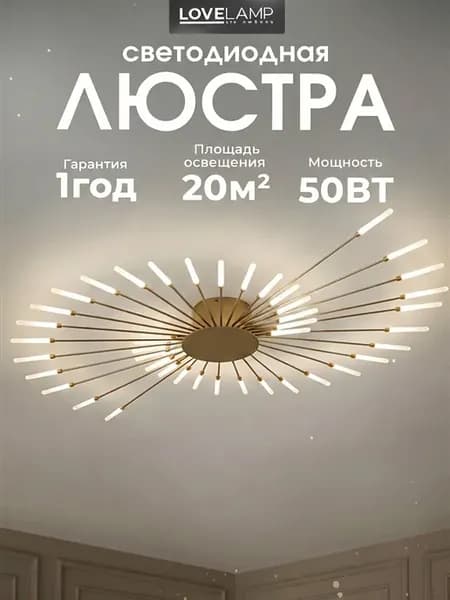 Люстра потолочная светодиодная на кухню в спальню для зала