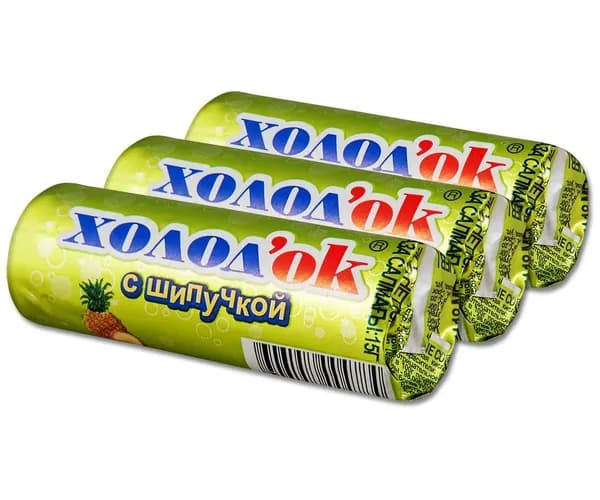 Конфета Холодок Ананас с шипучкой, 15 г, 3 шт.