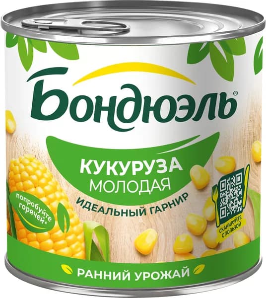 Кукуруза консервированная молодая BONDUELLE, 425мл