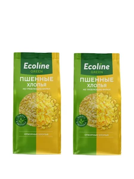 Эколайн Хлопья пшенные Green, 380 гр, 2 шт