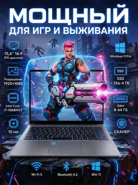 NICEBOOK i7 Игровой ноутбук 15.6", Intel Core i7-1068NG7, RAM 16 ГБ, SSD 256 ГБ, NVIDIA GeForce MX450 (2 ГБ), Windows Pro, серый металлик, Русская раскладка