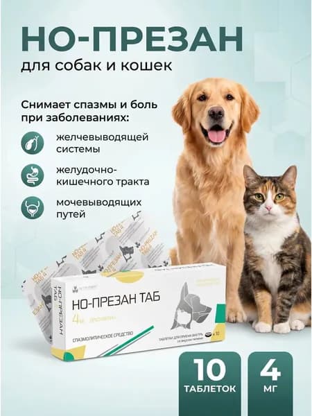 Но-презан 4 мг, спазмалитический препарат, 10 таблеток, Нита-Фарм