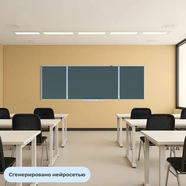Доска магнитно-меловая 100х300см 3-секц с разлиновкой,(набор из 1 шт)