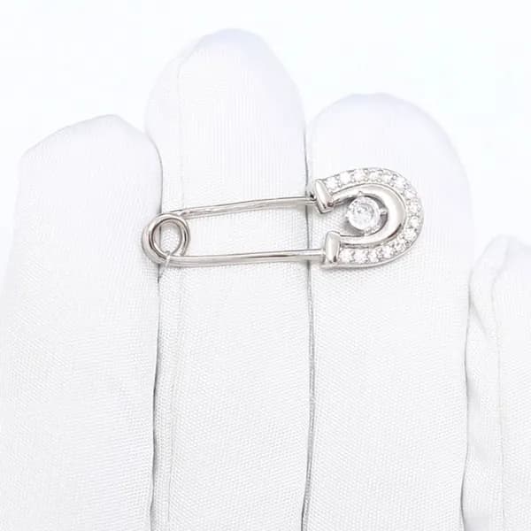 Серебряная булавка Символ года DIAMANT-ONLINE с цирконием 925 пробы