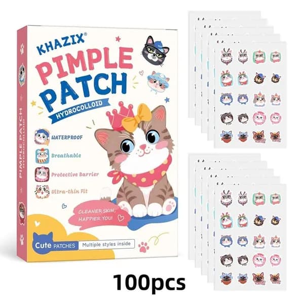 PE пластыри для прыщей в коробке котенок , разноцветные, маскируют следы