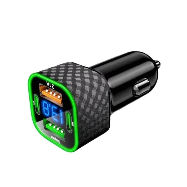 Быстрая зарядка 4-портовый автомобильный адаптер USB PD 380W