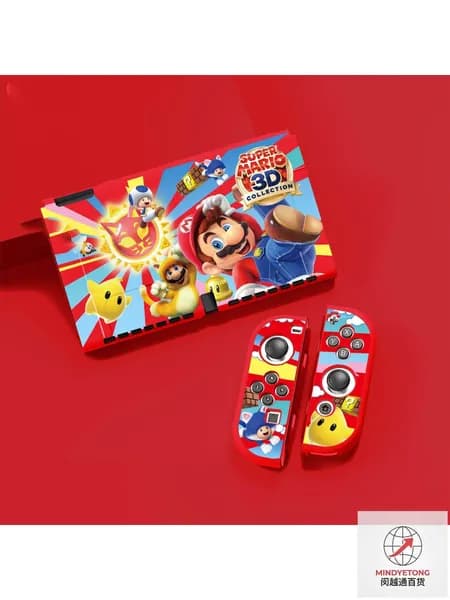 Силиконовый защитный чехол на игровую приставку Nintendo Switch Oled, мягкий чехол из TPU Super Mario